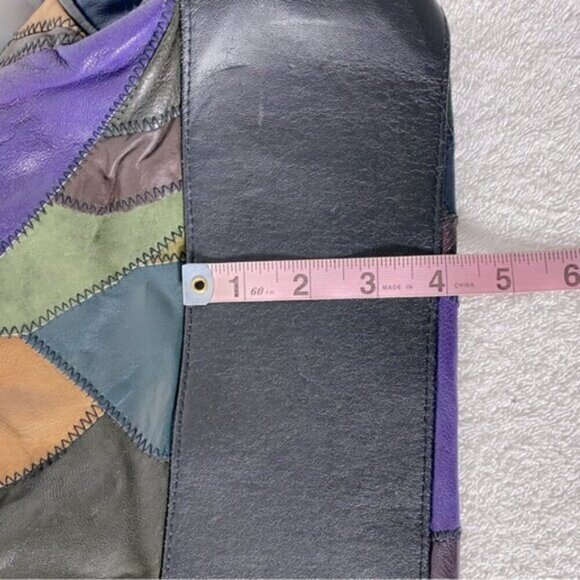 Vintage 90’s Multicolour Patchwork Leather Handbag Purse - Picture 4 of 15